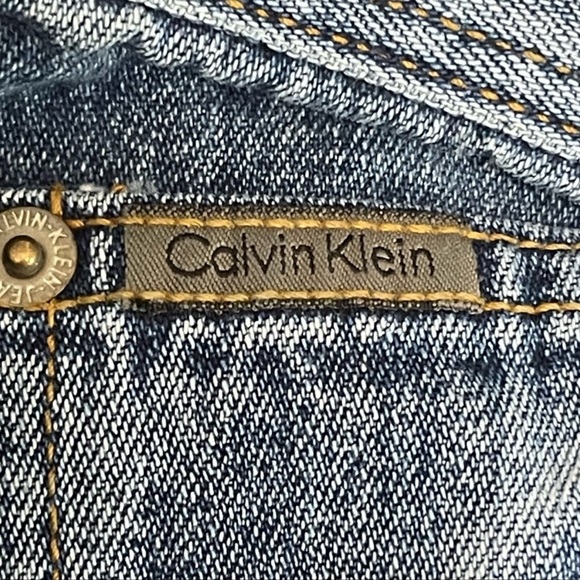 Vintage Calvin Klein Button Front Stovepipe Jean 11 Medium Stone Blue - Picture 7 of 14